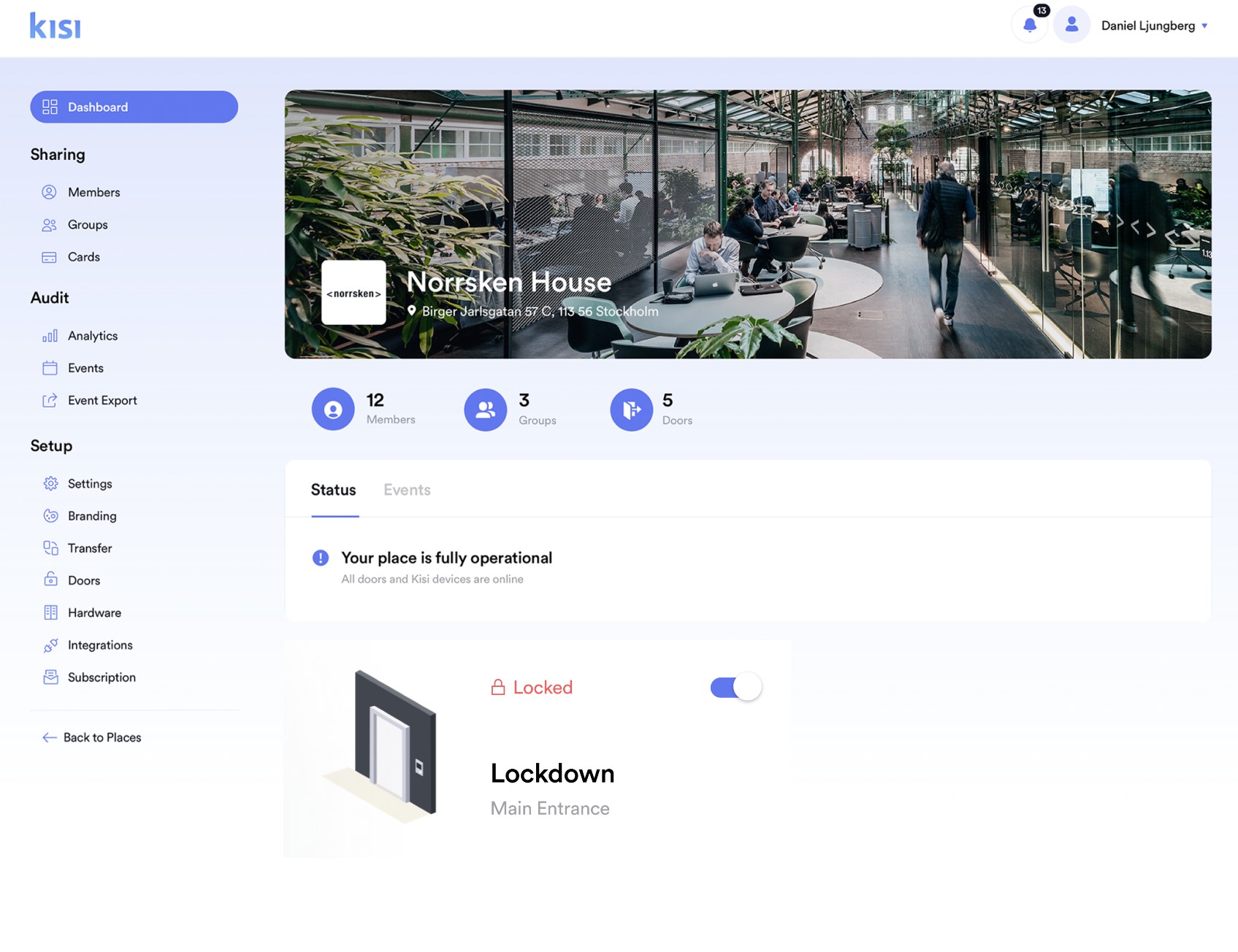 Access Control Door Lockdown Feature Kisi